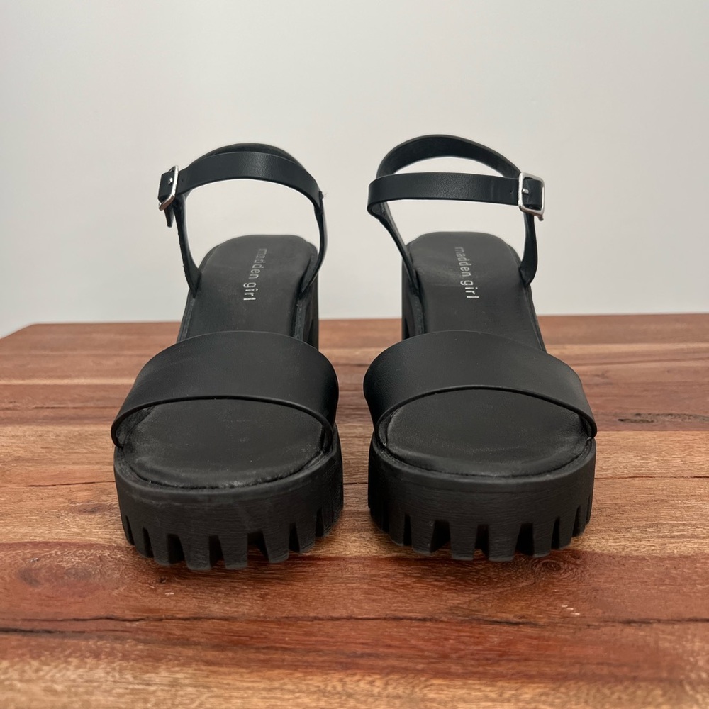 Black Chunky Heel Sandals by Madden Girl - Picture 2 of 6
